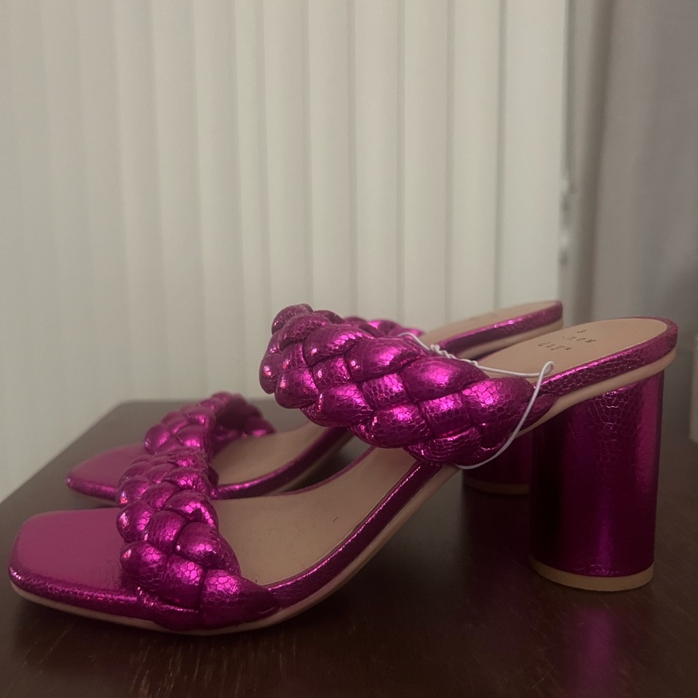 Pink metallic heels